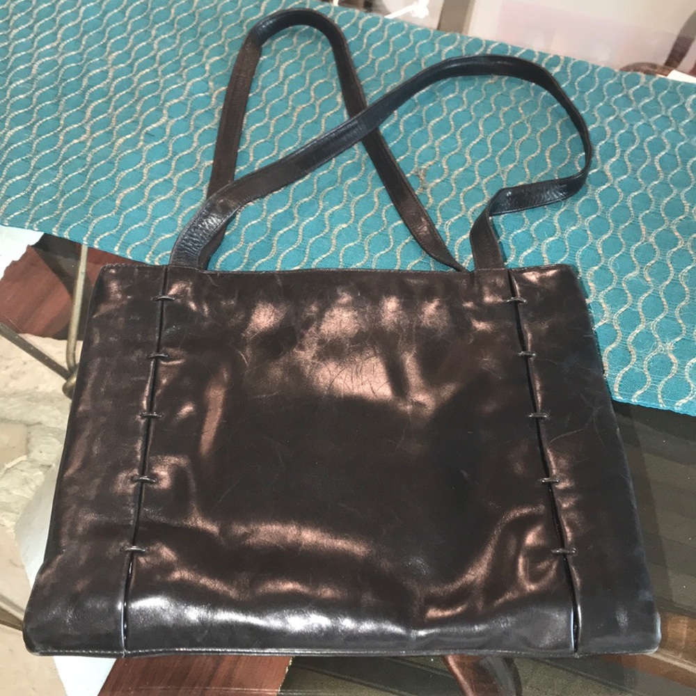 Preownwed Sharif black leather bag